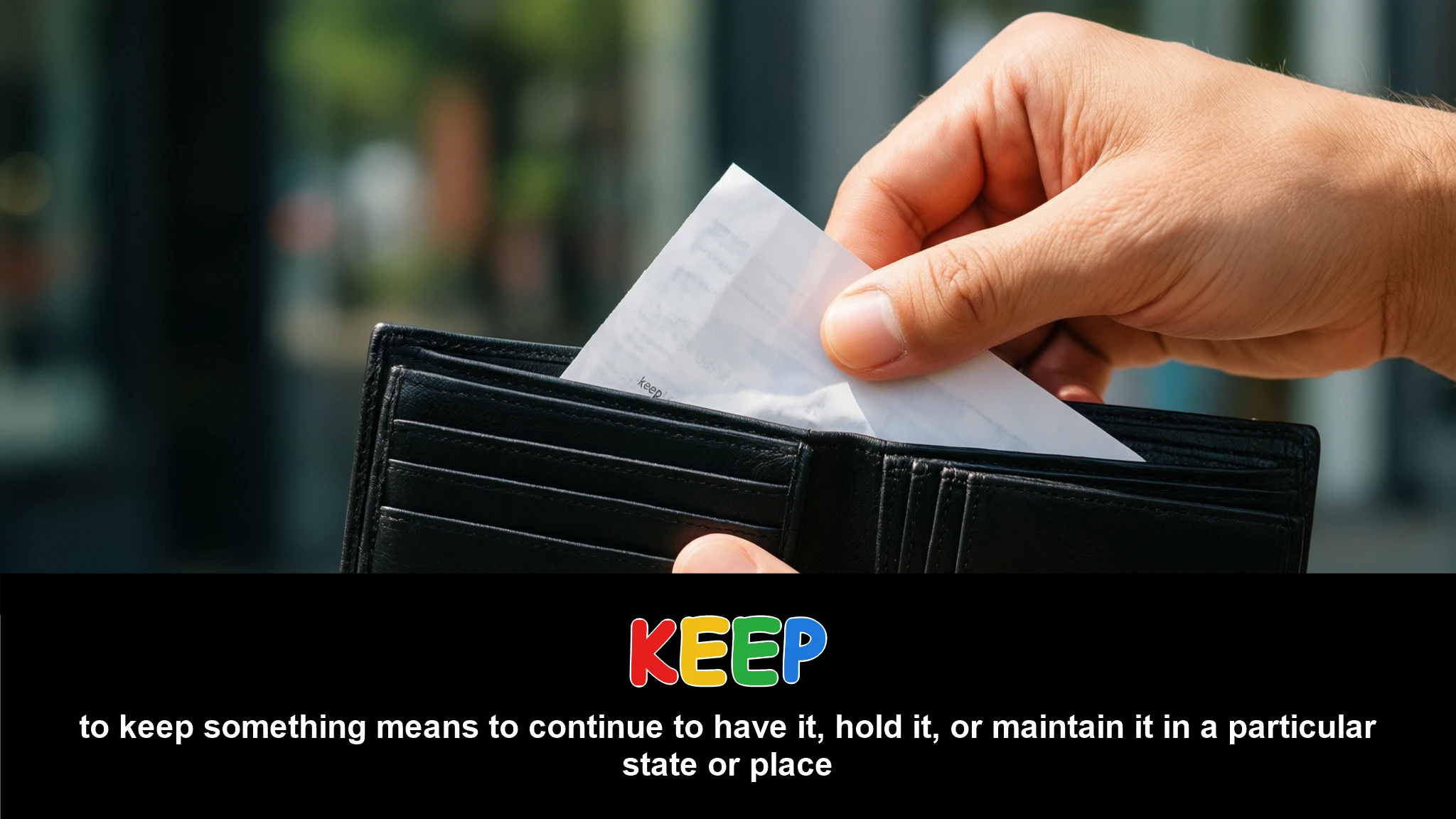 English Illustration for keep